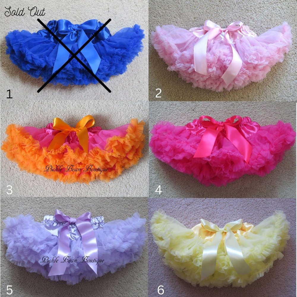 NEW 2pc Baby Girls 0-9 mo Pick Your Color Tutu Bundle, Infant Newborn Pettiskirt